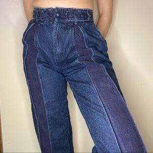Rare unique vintage jeans with corduroy panels